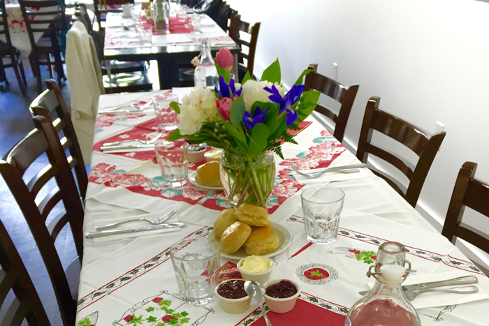 Dining table decorations closeup